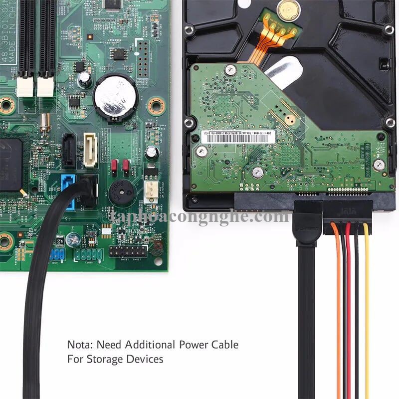 Ugreen 20998 Màu Đen Cáp SATA 3.0 dây dẹt Bẻ Góc 90 Độ 20998 30020998